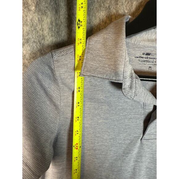 Vineyard Vines Youth OTG Sankaty Polo Preppy Gray Striped Performance - Medium - Picture 8 of 8